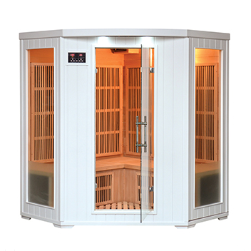 Elegant Corner Style 3-4 People White Paint Infrared Sauna LM-W3G
